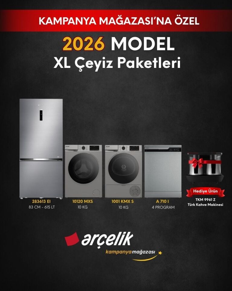 ARÇELİK 4'lü XL Çeyiz Paketi (283613 EI - A 710 I - 10120 MXS - 1001 KMX S - TKM 9961 Z)