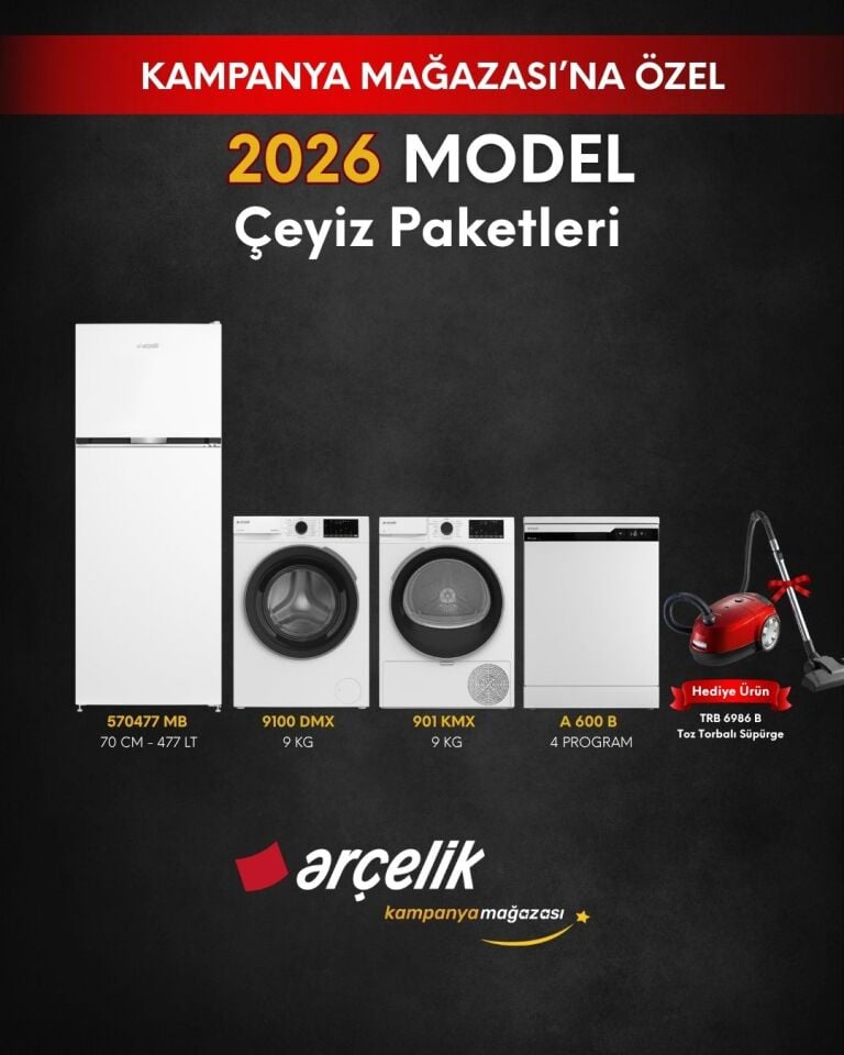ARÇELİK 4'lü Çeyiz Paketi (570477 MB - A 600 B - 9100 DMX - 901 KMX - TRB 6986 B)