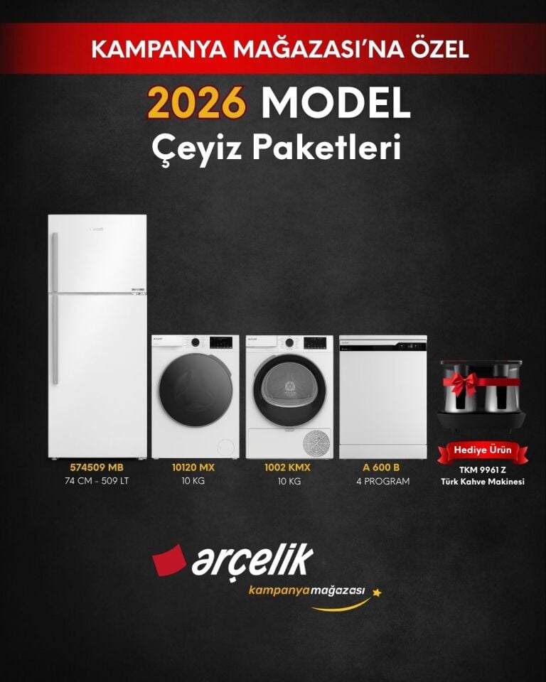 ARÇELİK 4'lü Çeyiz Paketi (574509 MB - A 600 B - 10120 MX - 1002 KMX.TKM 9961 Z)