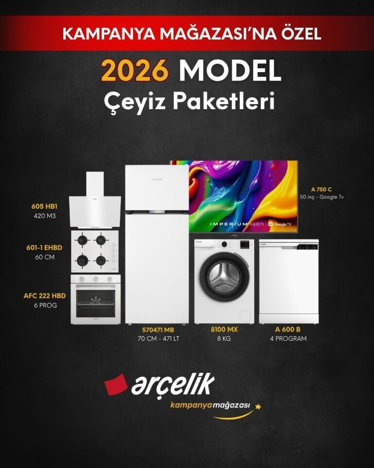 ARÇELİK 7'li Çeyiz Paketi (570471 MB - A 600 B - 8100 MX - A 750 C - AFC 222 HBD - ADE 605 HB1 - OCD T 601-1 EHBD)