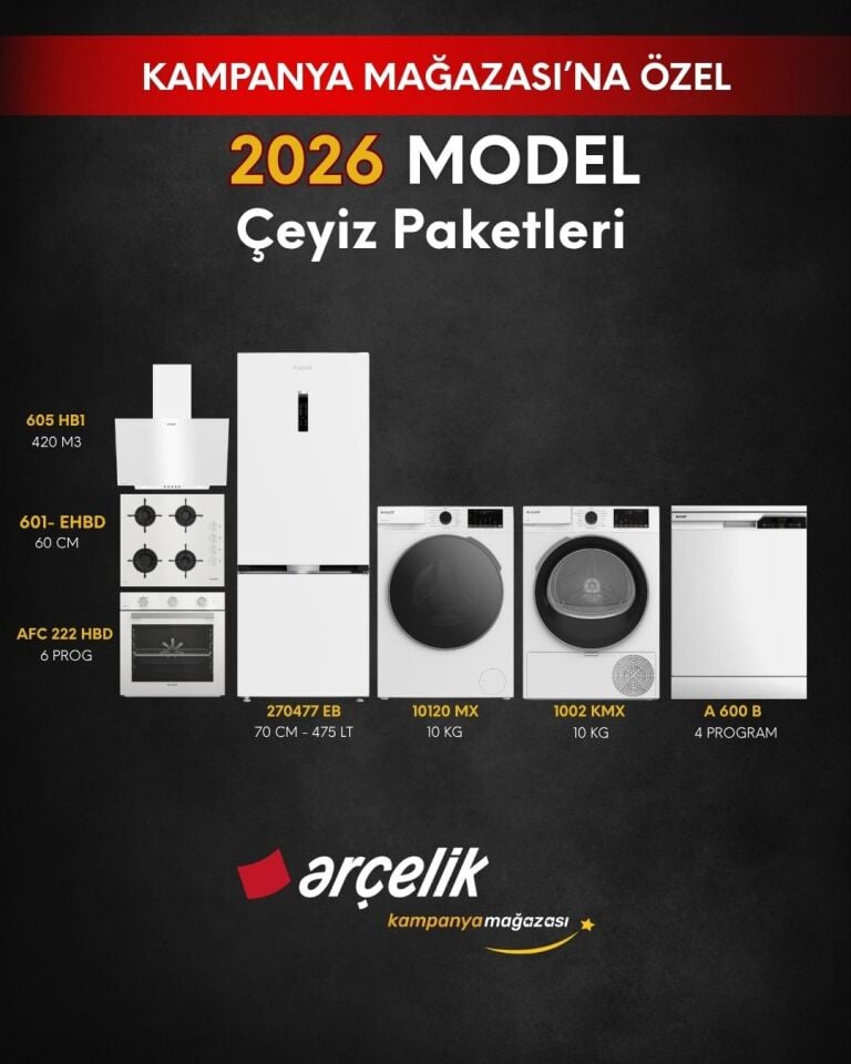 ARÇELİK 7'li Çeyiz Paketi (270477 EB - A 600 B - 10120 MX - 1002 KMX - AFC 222 HBD - ADE 605 HB1 - OCD T 601-1 EHBD)
