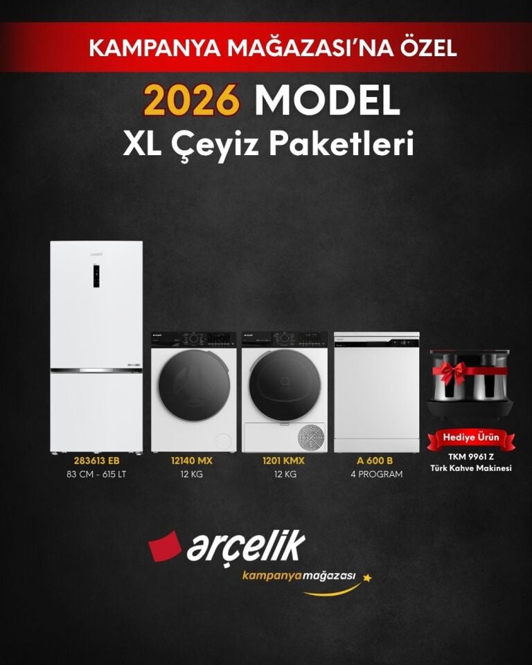 ARÇELİK 4'lü XL Çeyiz Paketi (283613 EB - A 600 B - 12140 MX - 1201 KMX - TKM 9961 Z)