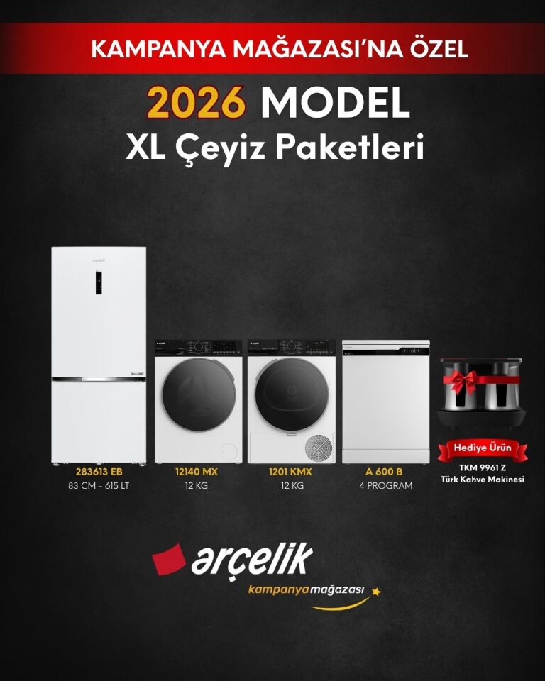 ARÇELİK 4'lü XL Çeyiz Paketi (283613 EB - A 600 B - 12140 MX - 1201 KMX - TKM 9961 Z)