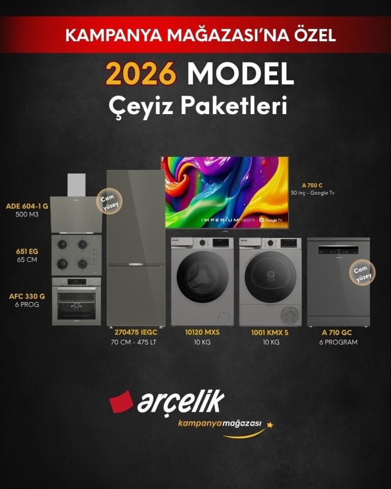 ARÇELİK 8'li Çeyiz Paketi (270475 IEGC - A 710 GC - 10120 MXS - 1001 KMX S - A 750 C - AFC 330 G - ADE 604-1 G - OCD T 651 EG)