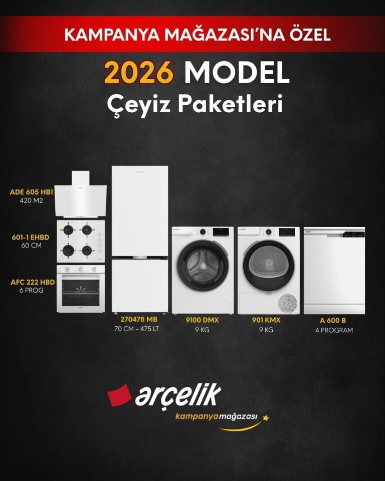 ARÇELİK 7'li Çeyiz Paketi (270475 MB - A 600 B - 9100 DMX - 901 KMX - AFC 222 HBD - ADE 605 HB1 - OCD T 601-1 EHBD)