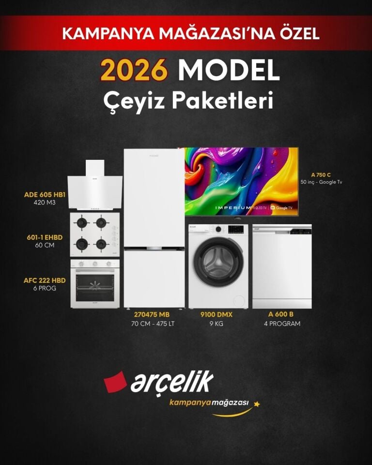 ARÇELİK 7'li Çeyiz Paketi (270475 MB - A 600 B - 9100 DMX - A 750 C - AFC 222 HBD - ADE 605 HB1 - OCD T 601-1 EHBD)