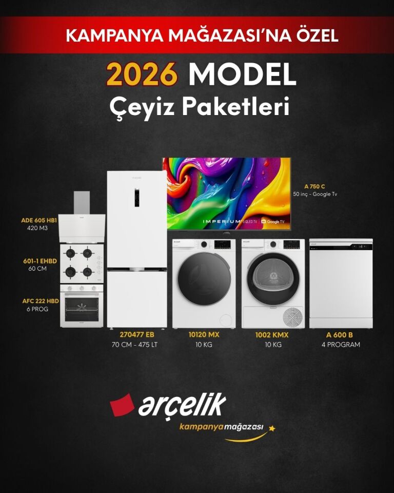 ARÇELİK 8'li Çeyiz Paketi (270477 EB - A 600 B - 10120 MX - 1002 KMX - A 750 C - AFC 222 HBD - ADE 605 HB1 - OCD T 601-1 EHBD)
