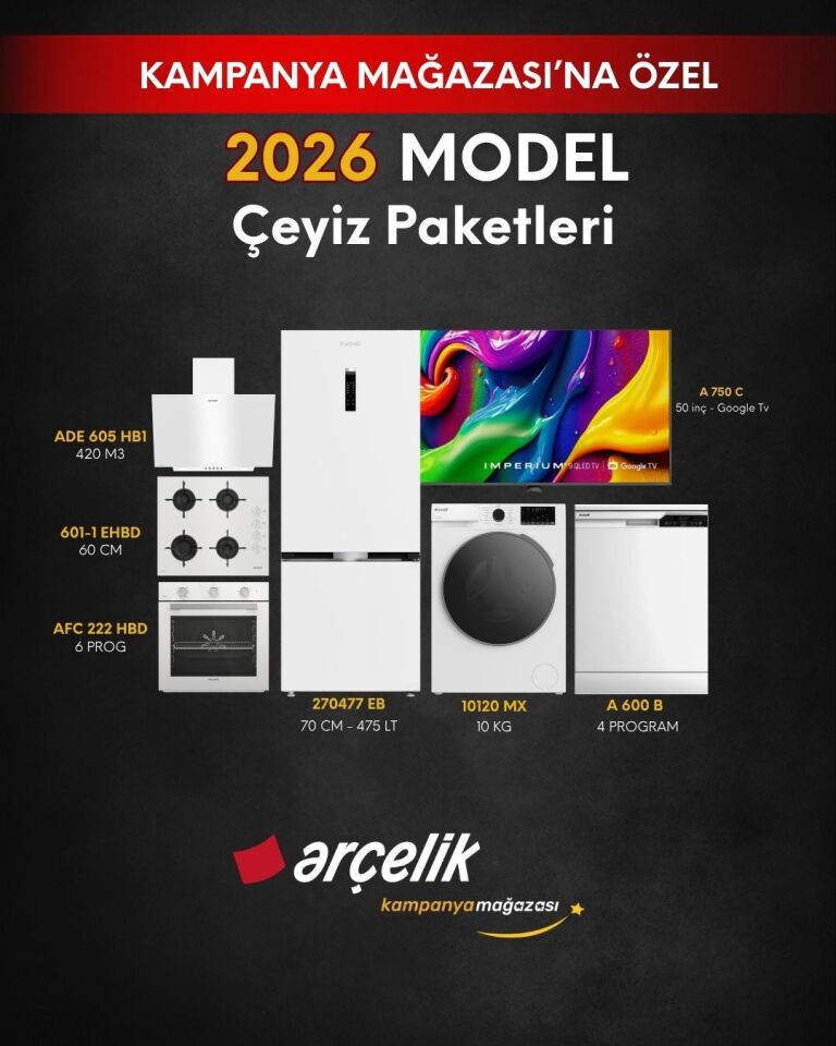 ARÇELİK 7'li Çeyiz Paketi (270477 EB - A 600 B - 10120 MX - A 750 C - AFC 222 HBD - ADE 605 HB1 - OCD T 601-1 EHBD)