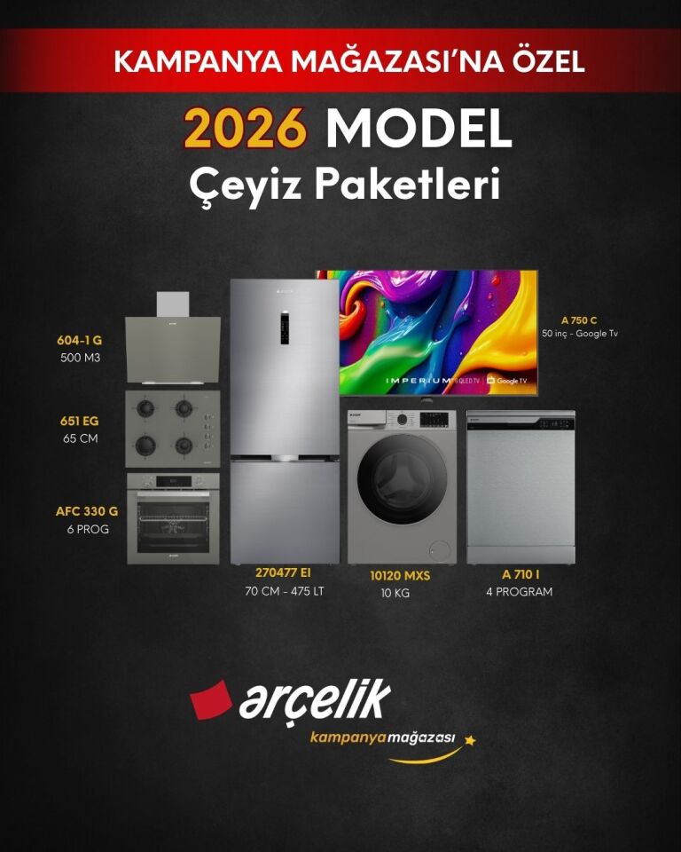 ARÇELİK 7'li Çeyiz Paketi (270477 EI - A 710 I - 10120 MXS - A 750 C - AFC 330 G - ADE 604-1 G - OCD T 651 EG)