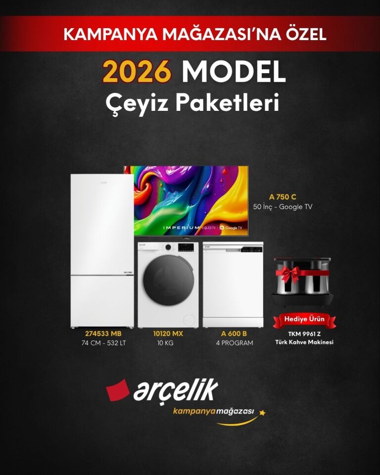 ARÇELİK 4'lü Çeyiz Paketi (274533 MB - A 600 B - 10120 MX - A 750 C - TKM 9961 Z)