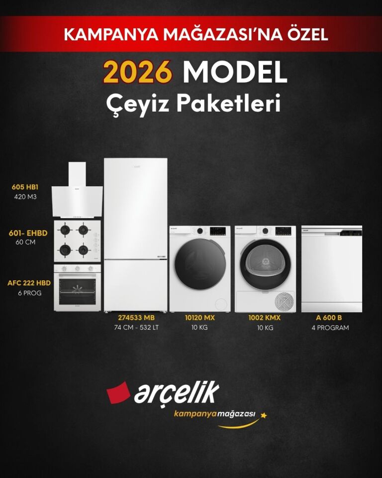 ARÇELİK 7'li Çeyiz Paketi (274533 MB - A 600B - 10120 MX - 1002 KMX - AFC 222 HBD - ADE 605 HB1 - OCD T 601-1 EHBD)