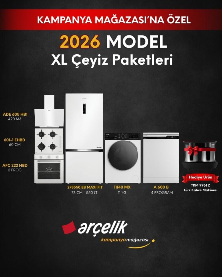 ARÇELİK 6'lı XL Çeyiz Paketi (278550 EB MAXI FIT - A 600 B - 11140 MX - AFC 222 HBD - ADE 605 HB1 - OCD 601-1 EHBD - TKM 9961 Z)