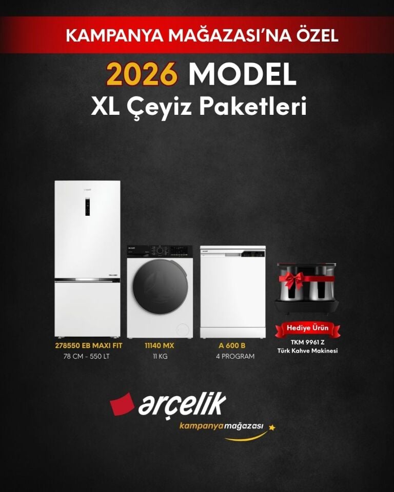 ARÇELİK 3'lü XL Çeyiz Paketi (278550 EB MAXI FIT - A 600 B - 11140 MX - TKM 9961 Z)
