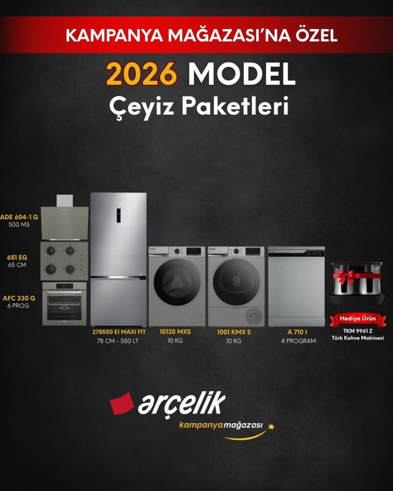 ARÇELİK 7'li XL Çeyiz Paketi (278550 EI MAXI FIT - A 710 I - 10120 MXS - 1001 KMX S - AFC 330 G - ADE 604-1 G - OCD T 651 EG - TKM 9961 Z)