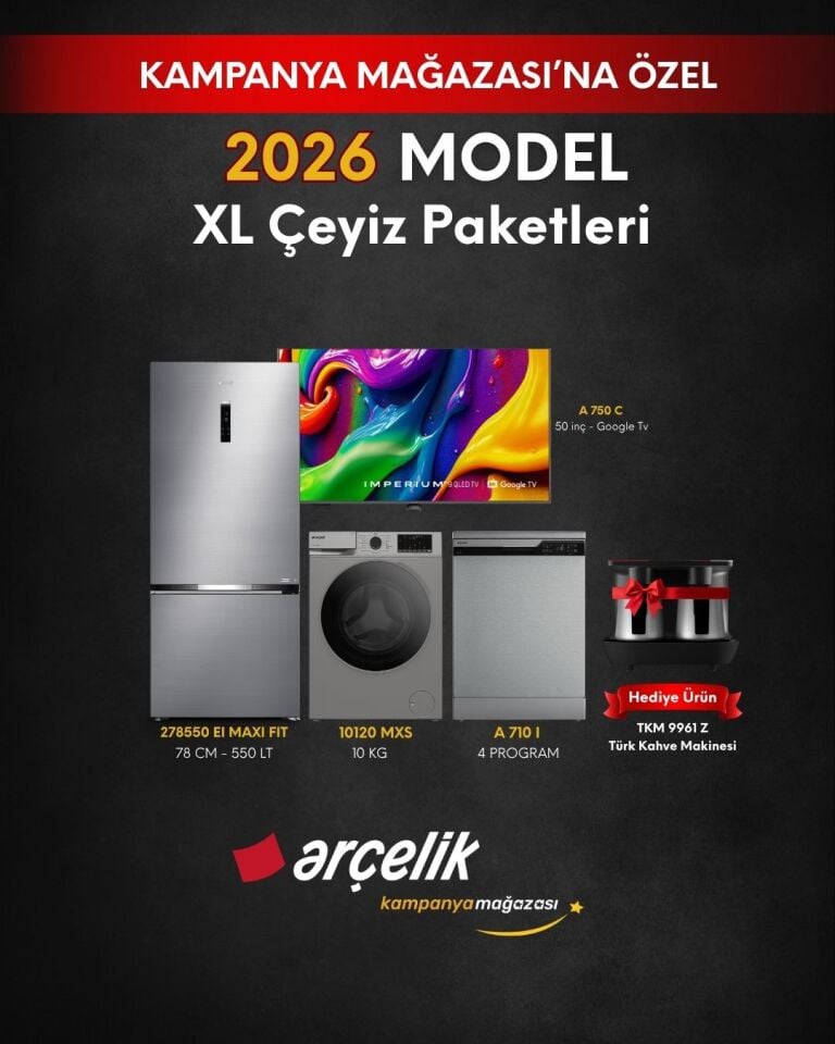 ARÇELİK 3'lü XL Çeyiz Paketi (278550 EI MAXI FIT - A 710 I - 10120 MXS - A 750 C - TKM 9961 Z)