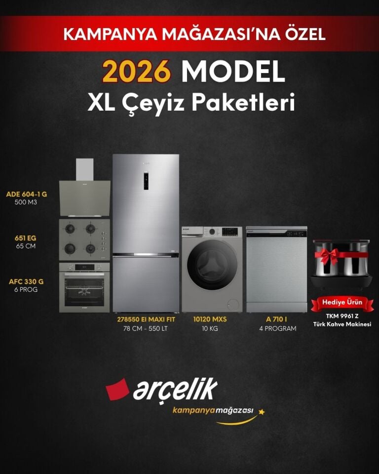 ARÇELİK 6'lı XL Çeyiz Paketi (278550 EI MAXI FIT - A 710 I - 10120 MXS - AFC 330 G - ADE 604-1 G - OCD T 651 EG - TKM 9961 Z)