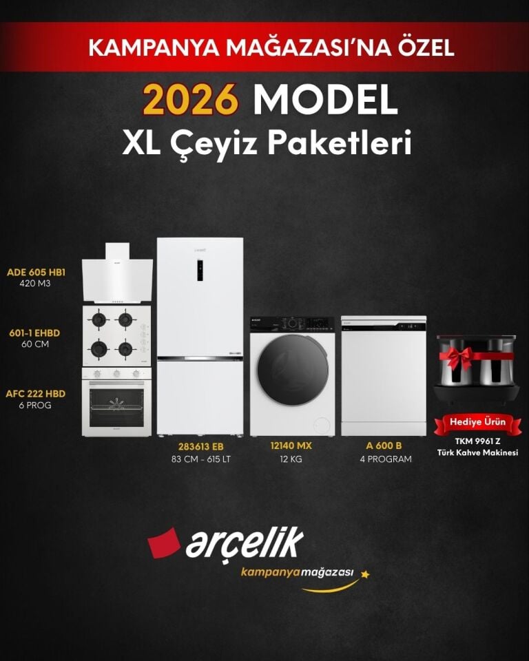 ARÇELİK 6'lı XL Çeyiz Paketi (283613 EB - A 600 B - 12140 MX - AFC 222 HBD - ADE 605 HB1 - OCD T 601 - 1EHBD - TKM 9961 Z)