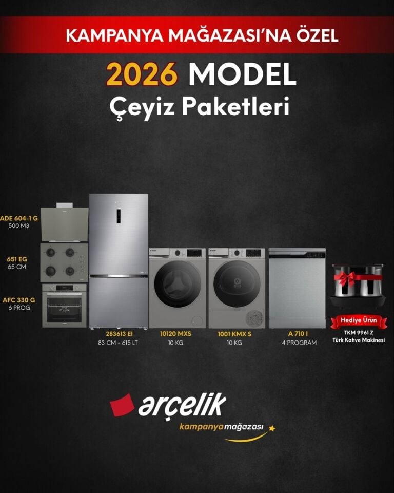 ARÇELİK 7'li XL Çeyiz Paketi (283613 EI -. A 710 I - 10120 MXS - 1001 KMX S - AFC 330 G - ADE 604-1 G - OCD T 651 EG - TKM 9961 Z)