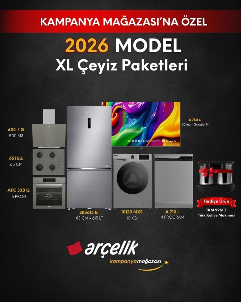ARÇELİK 7'li XL Çeyiz Paketi (283613 EI - A 710 I - 10120 MXS - A 750 C - AFC 330 G - ADE 604-1 G - OCD T 651 EG - TKM 9961 Z)