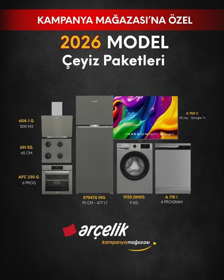 ARÇELİK 7'li Çeyiz Paketi (570476 MG - A 710 I - 9120 DMXS - A750 C - AFC 330 G - ADE 604-1 G - OCD T 651 EG)
