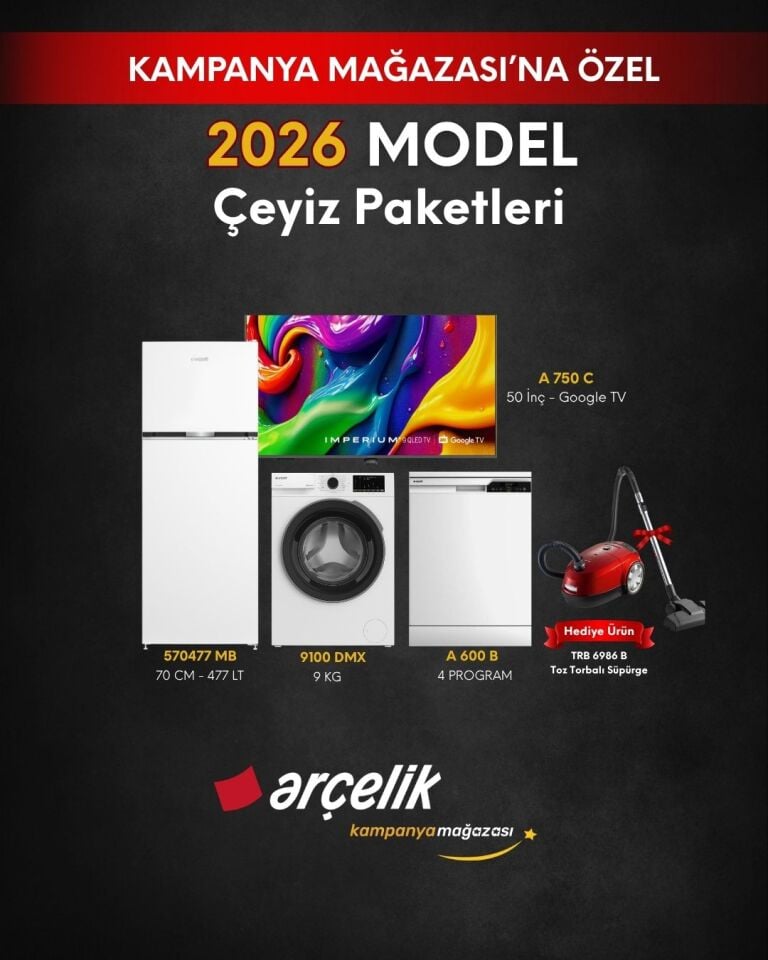 ARÇELİK 4'lü Çeyiz Paketi (570477 MB - A 600 B - 9100 DMX - A 750 C - TRB 6986 B)