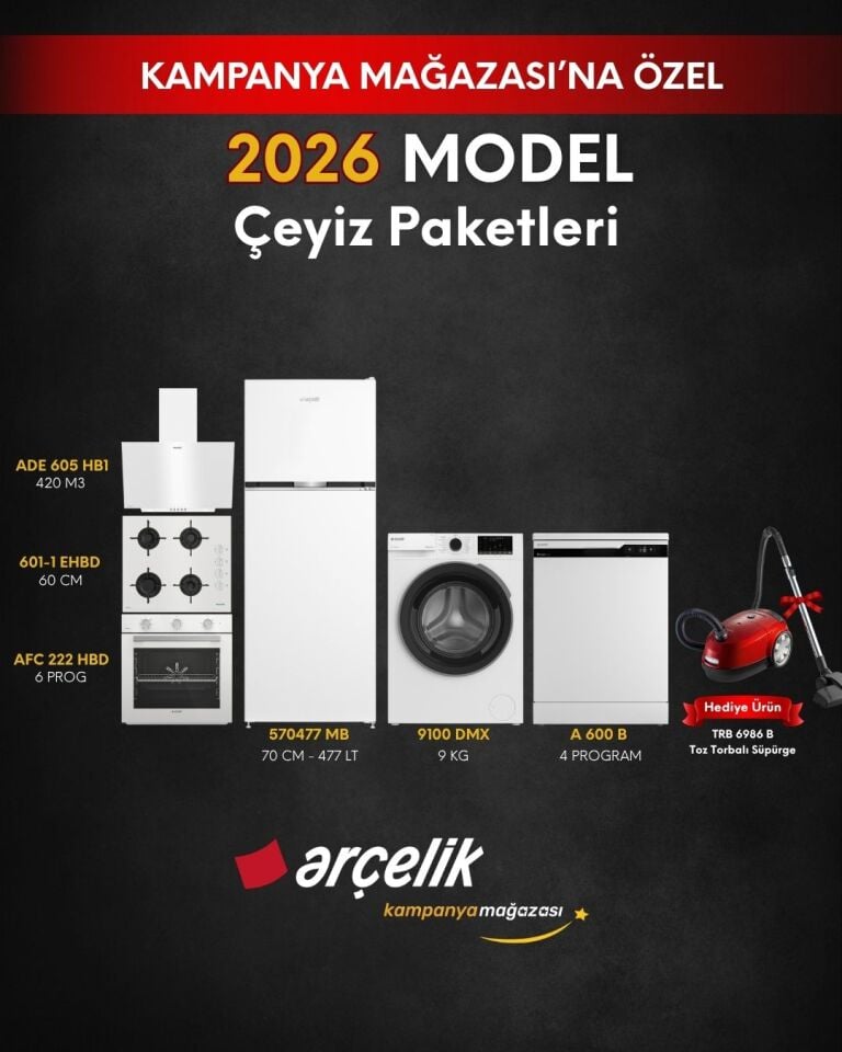 ARÇELİK 6'lı Çeyiz Paketi (570477 MB - A 600 B - 9100 DMX - AFC 222 HBD - ADE 605 HB1 - OCD T 601-1 EHBD - TRB 6986 B)