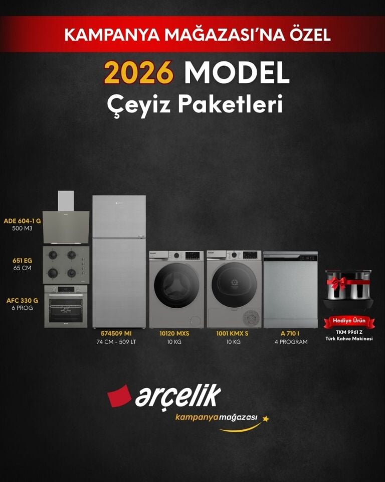 ARÇELİK 7'li Çeyiz Paketi (574509 MI - A 710 I - 10120 MXS - 1001 KMX S - AFC 330 G - ADE 604-1 G - OCD T 651 EG - TKM 9961 Z)