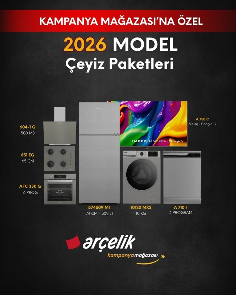 ARÇELİK 7'li Çeyiz Paketi (574509 MI.A 710 I - 10120 MXS - A 750 C - AFC 330 G - ADE 604-1 G - OCD T 651 EG)