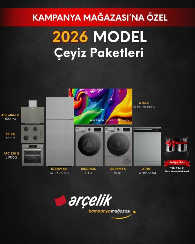 ARÇELİK 8'li Çeyiz Paketi (574509 MI - A 710 I - 10120 MXS - KMX S - A 750 C - AFC 330 G - ADE 604-1 G - OCD T 651 EG - TKM 9961 Z)