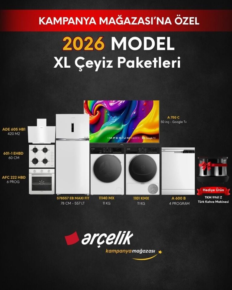 ARÇELİK 8'li XL Çeyiz Paketi(578557 EB MAXI FIT - A 600 B - 11140 MX - 1101 KMX - A 750 C - AFC 222 HBD - ADE 605 HB1 - OCD T 601-1 EHBD - TKM 9961 Z)
