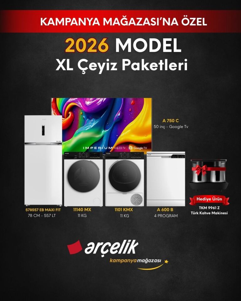 ARÇELİK 5'li XL Çeyiz Paketi (578557 EB MAXI FIT - A 600 B - 11140 MX - 1101 KMX - A 750 C - TKM 9961 Z)