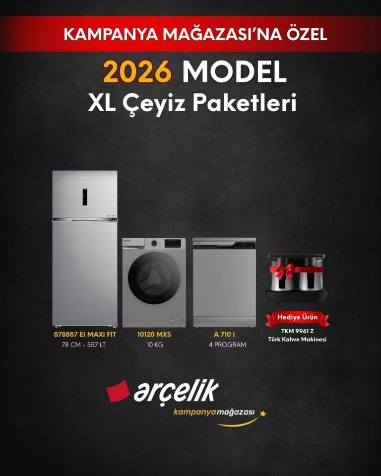 ARÇELİK 3'lü XL Çeyiz Paketi (578557 EI MAXI FIT - A 710 I - 10120 MXS - TKM 9961 Z)