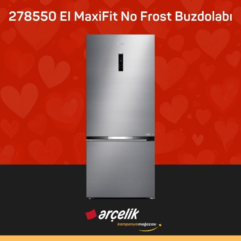 ARÇELİK 278550 EI MaxiFit Alttan Donduruculu Buzdolabı