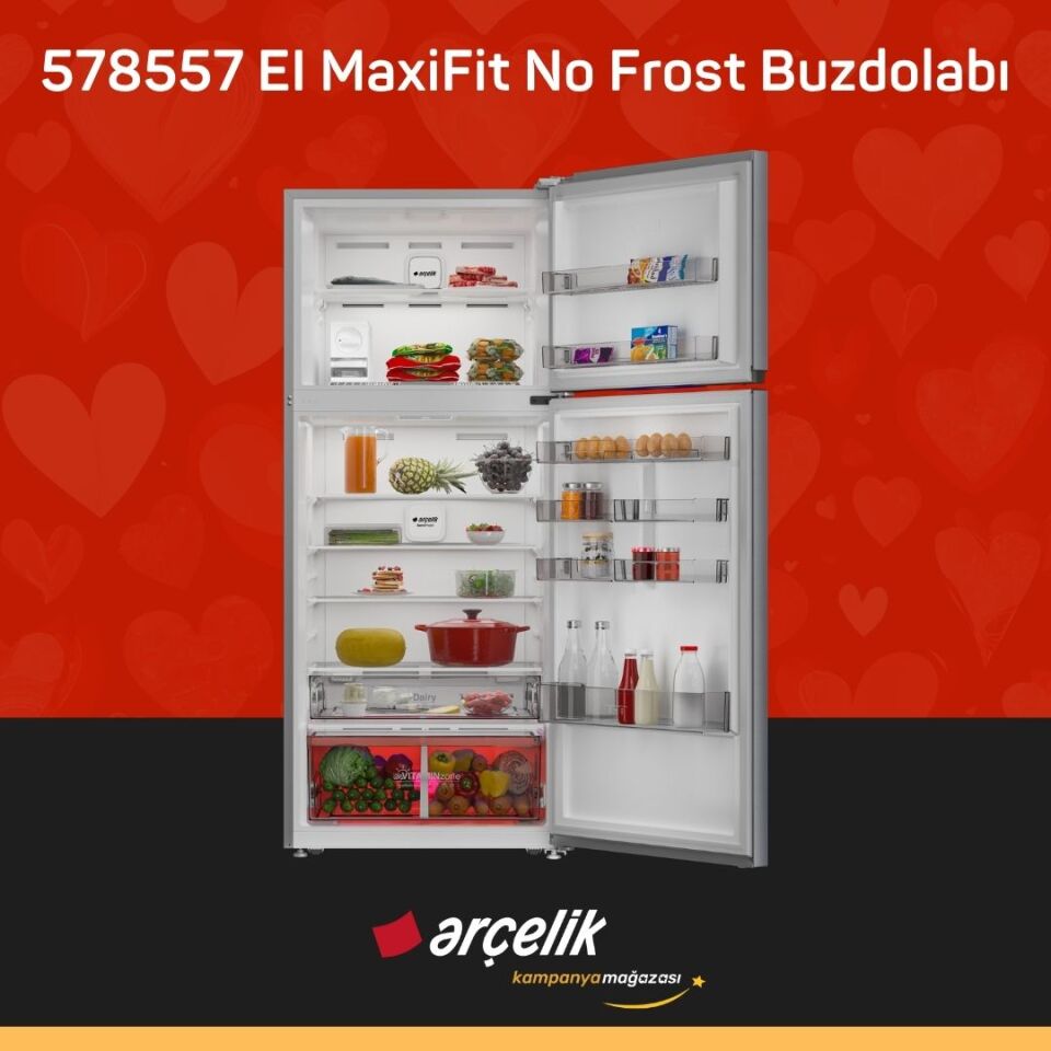 ARÇELİK 578557 EI MaxiFit Üstten Donduruculu Buzdolabı