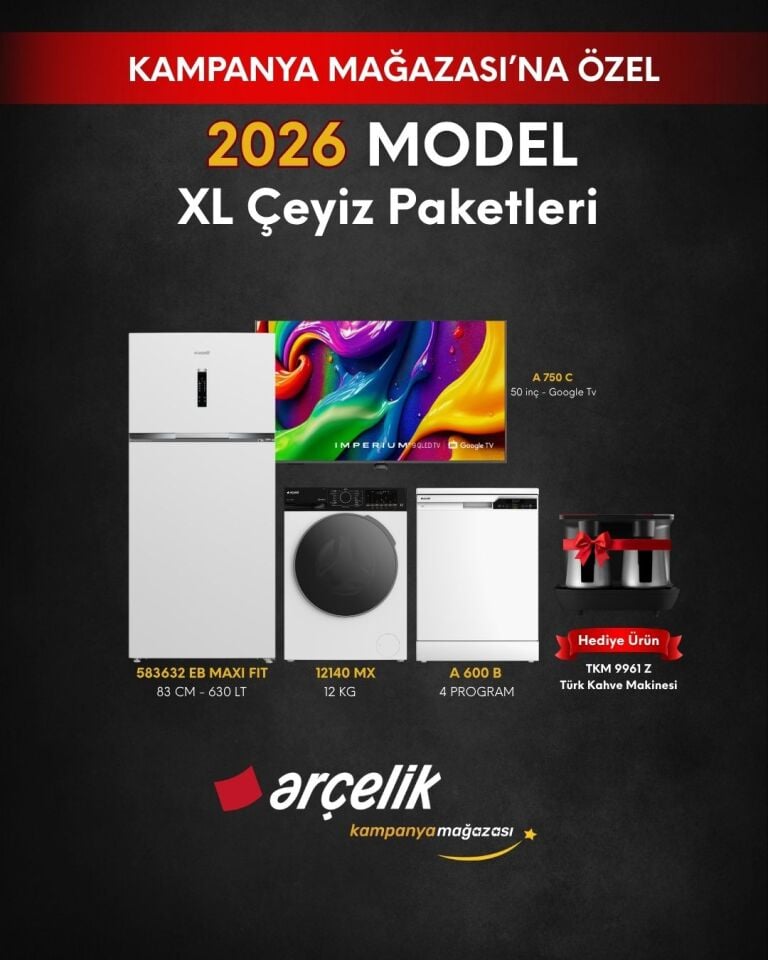ARÇELİK 3'lü XL Çeyiz Paketi (583632 EB MAXI FIT - A 600 B - 12140 MX - A 750 C - TKM 9961 Z)