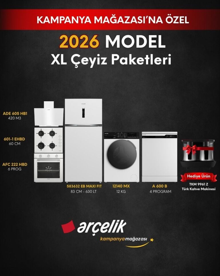 ARÇELİK 6'lı XL Çeyiz Paketi (583632 EB MAXI FIT - A 600 B - 12140 MX - AFC 222 HBD - ADE 605 HB1 - OCD 601-1 EHBD - TKM 9961 Z)