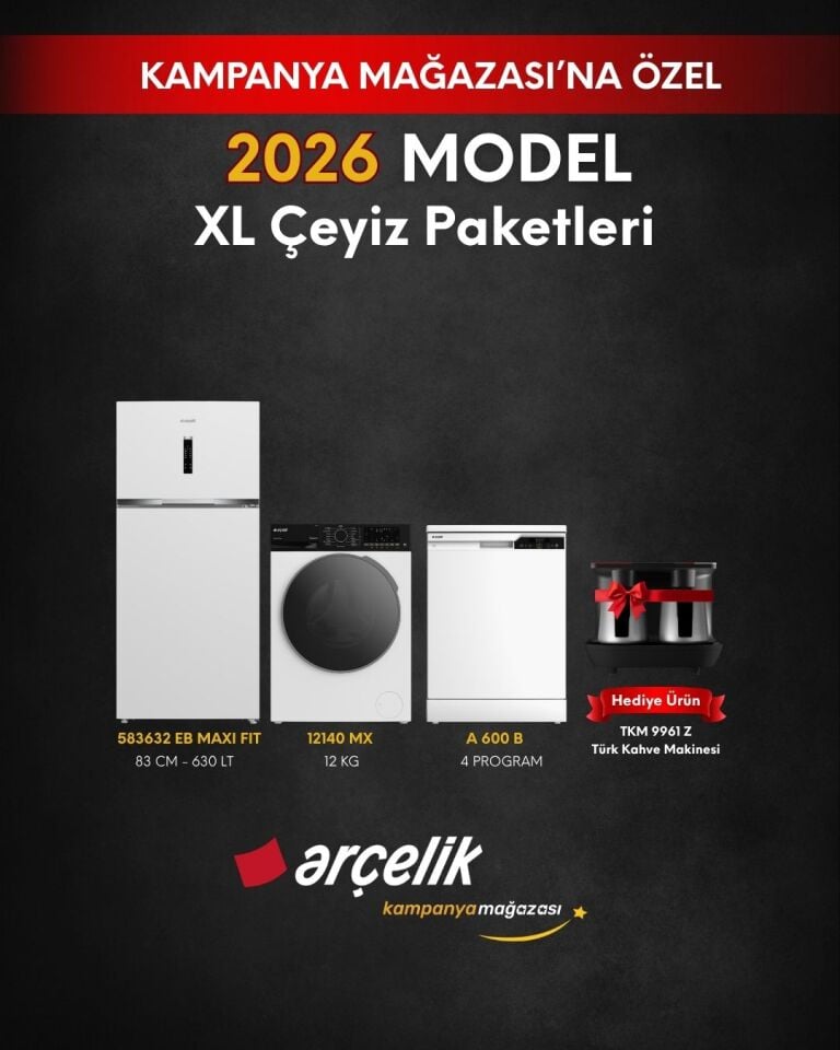 ARÇELİK 3'lü XL Çeyiz Paketi (583632 EB MAXI FIT - A 600 B - 12140 MX - TKM 9961 Z)
