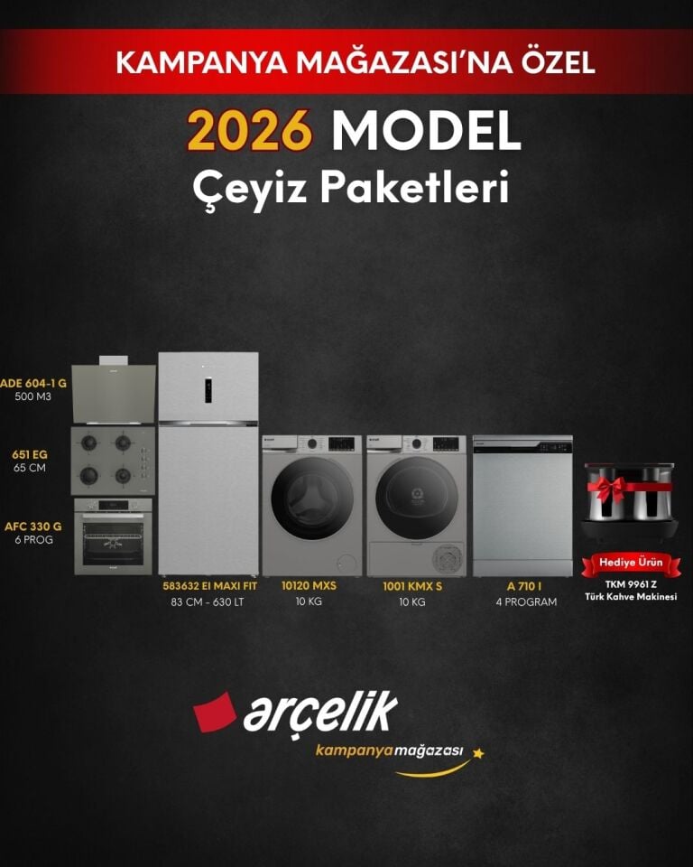 ARÇELİK 7'li XL Çeyiz Paketi (583632 EI MAXI FIT - A 710 I - 10120 MXS - 1001 KMX S - AFC 330 G - ADE 604-1G - OCD T 651 EG - TKM 9961 Z)