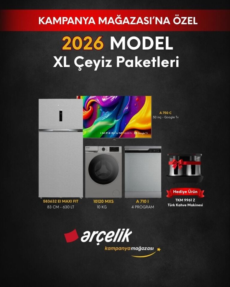 ARÇELİK 3'lü XL Çeyiz Paketi (583632 EI MAXI FIT - A 710 I - 10120 MXS - A 750 C - TKM 9961 Z)