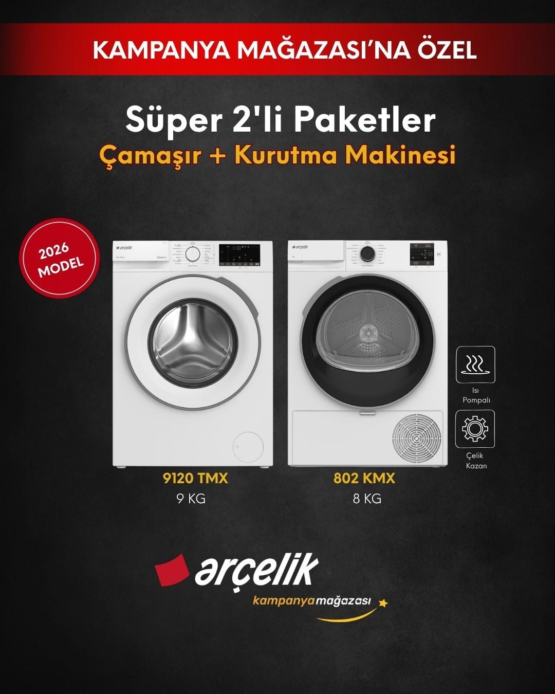 ARÇELİK 2'li Süper Setler (9120 TMX - 802 KMX)