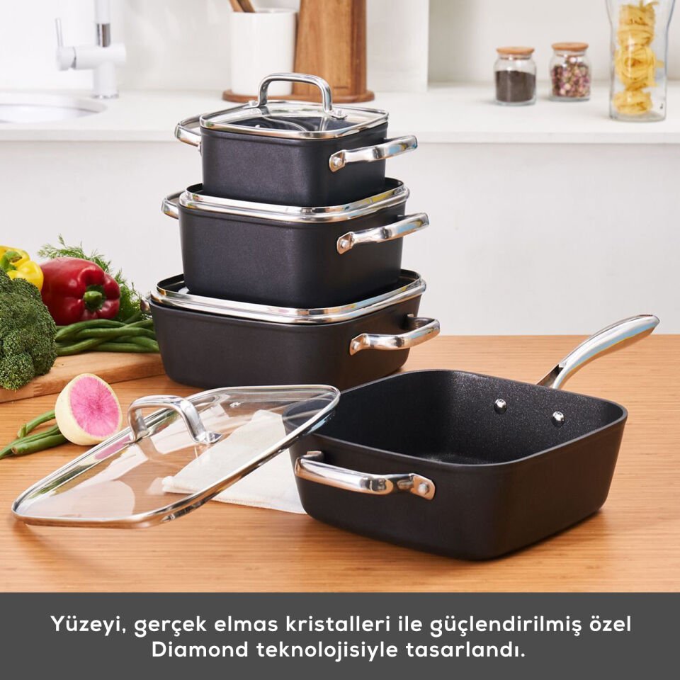 Karaca Biodiamond Master Quattro İndüksiyon Tabanlı 8 Parça Tencere Seti
