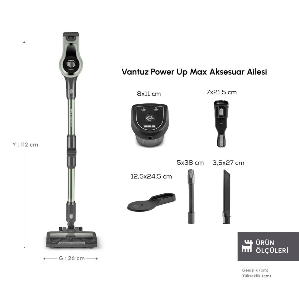 Karaca Vantuz Power Up Max Dikey Süpürge Sage Green