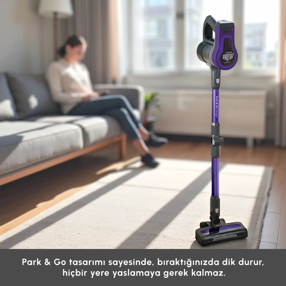 Karaca Vantuz Power Up Max Dikey Süpürge Grape Purple