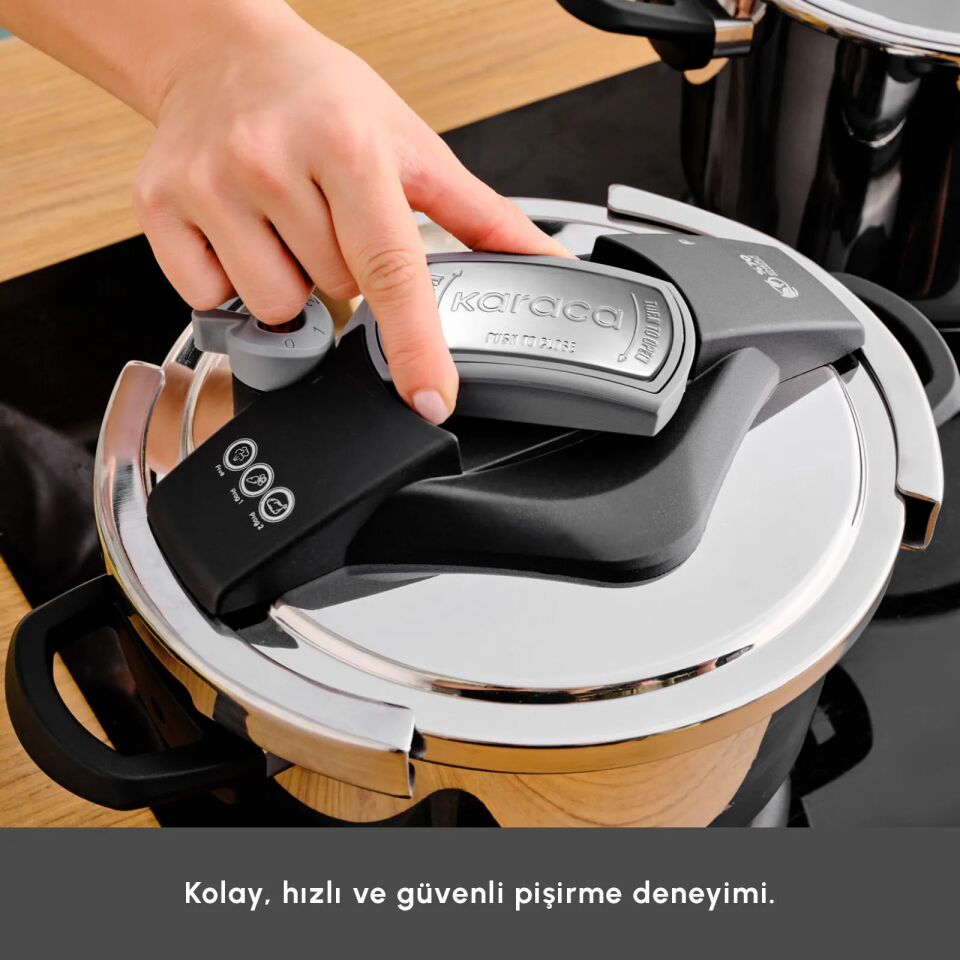 Karaca Perfect Gray İndüksiyon Tabanlı Düdüklü Tencere Seti 4+6 Lt