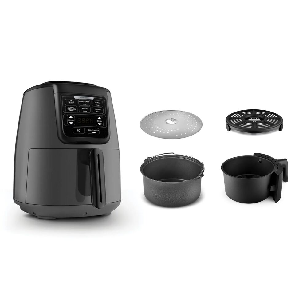 Karaca Air Pro Cook 3 in 1 XL Ev Yemeği, Közleme, Airfryer Space Gray 4L