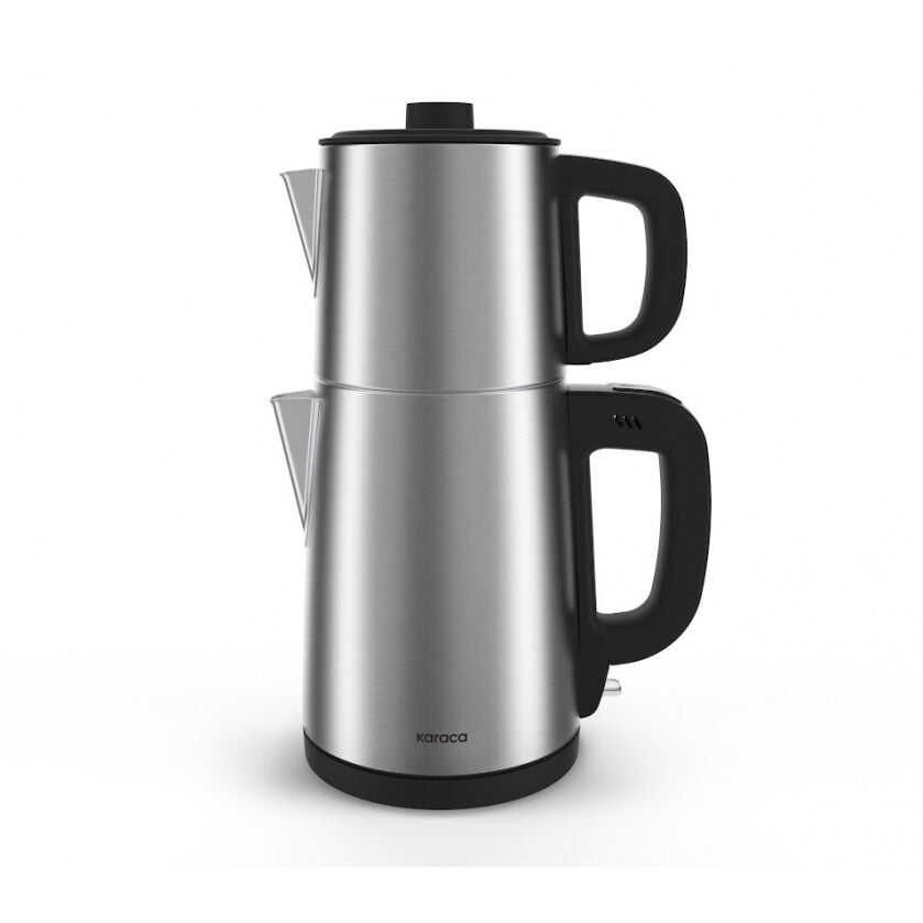 Karaca TeaBig XL 35 Çay Bardağı Kapasiteli 2 in 1 Çelik Çay Makinesi ve Su Isıtıcı Inox