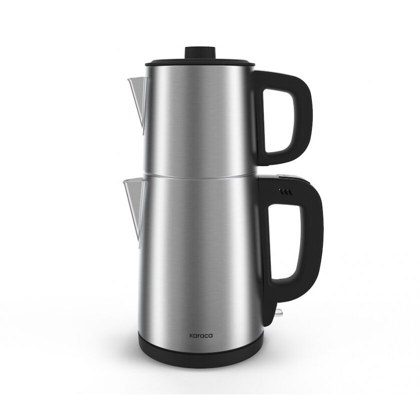 Karaca TeaBig XL 35 Çay Bardağı Kapasiteli 2 in 1 Çelik Çay Makinesi ve Su Isıtıcı Inox