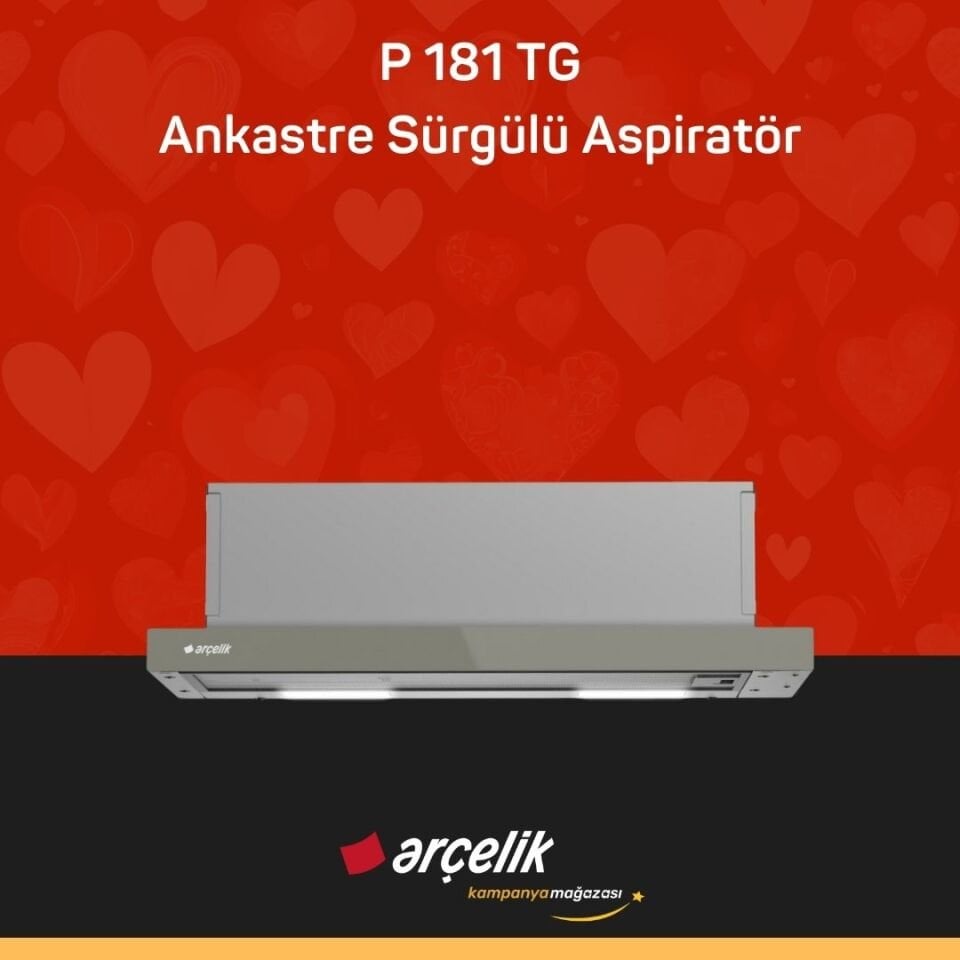 ARÇELİK P 181 TG Ankastre Sürgülü Aspiratör