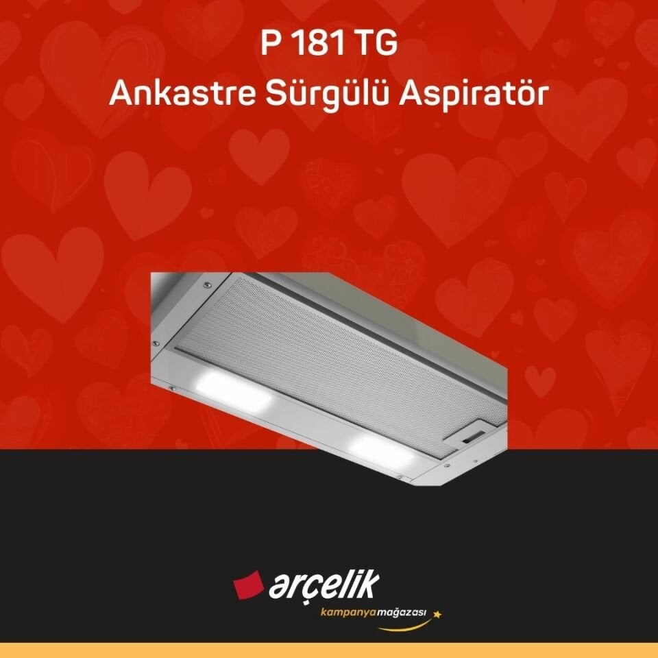 ARÇELİK P 181 TG Ankastre Sürgülü Aspiratör