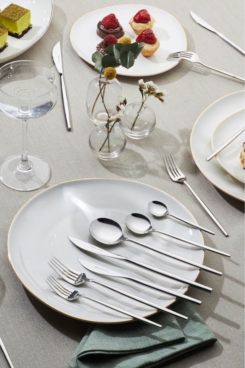 Karaca 316 Premium Mild Platin 12 Kişilik 84 Parça Çatal Kaşık Bıçak Takımı